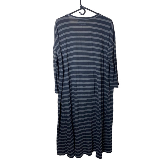 The GREAT. The Long Sleeve Knotted Henley Dress Striped sz 1 = Small - Picture 2 of 9